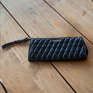 Miu Miu black leather clutch